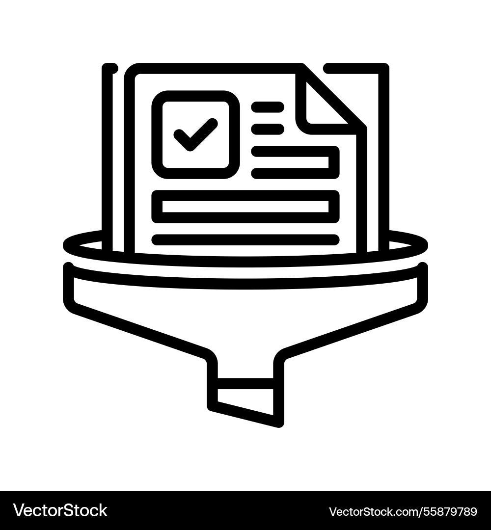 Data filtering line icon linear style sign vector image