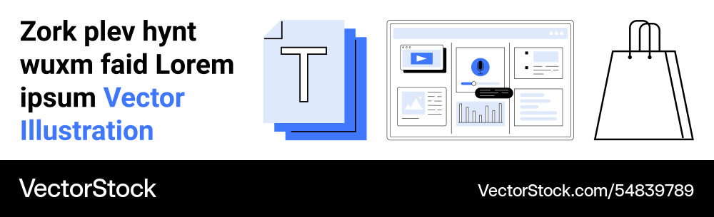 Digital content creation with data analysis Vector Image