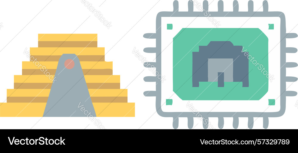 Futuristic microchip with housing structure vector image