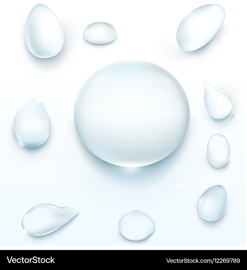 Set of icons realistic droplets Vector Image