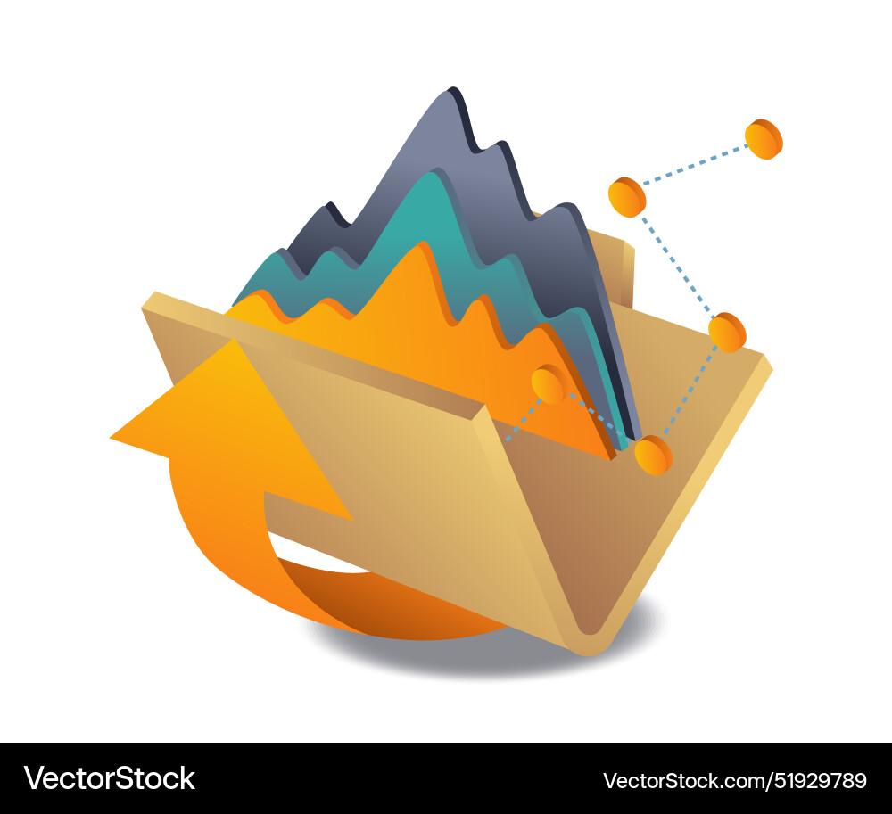 Technology growth data analysis folder Technology growth data analysis folder Vector Image