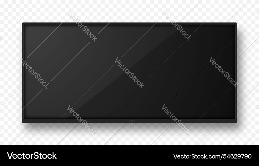 3d empty screen monitor with shadow effect Vector Image
