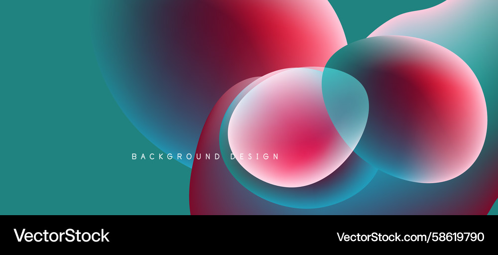 Abstract fluid shapes overlap creating vibrant Vector Image