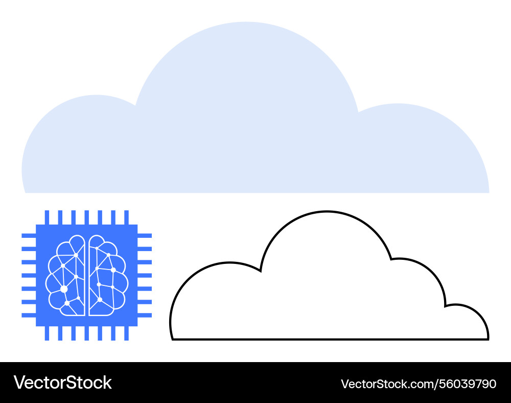 Artificial intelligence and cloud computing Artificial intelligence and cloud computing vector image