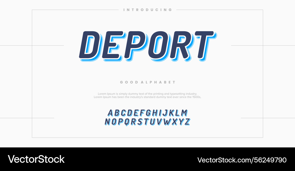 Deport abstrakt minimal moderne Alphabet Schriftarten Vektorbild