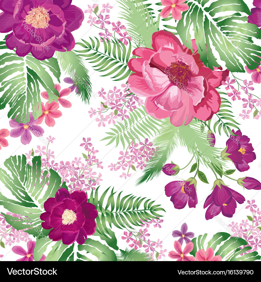 Elegant Floral Spring Bouquet Pattern Vector Image
