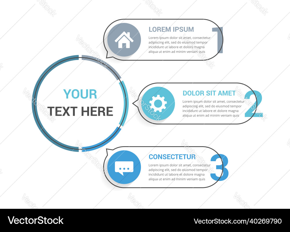 Infographic template with three elements vector image