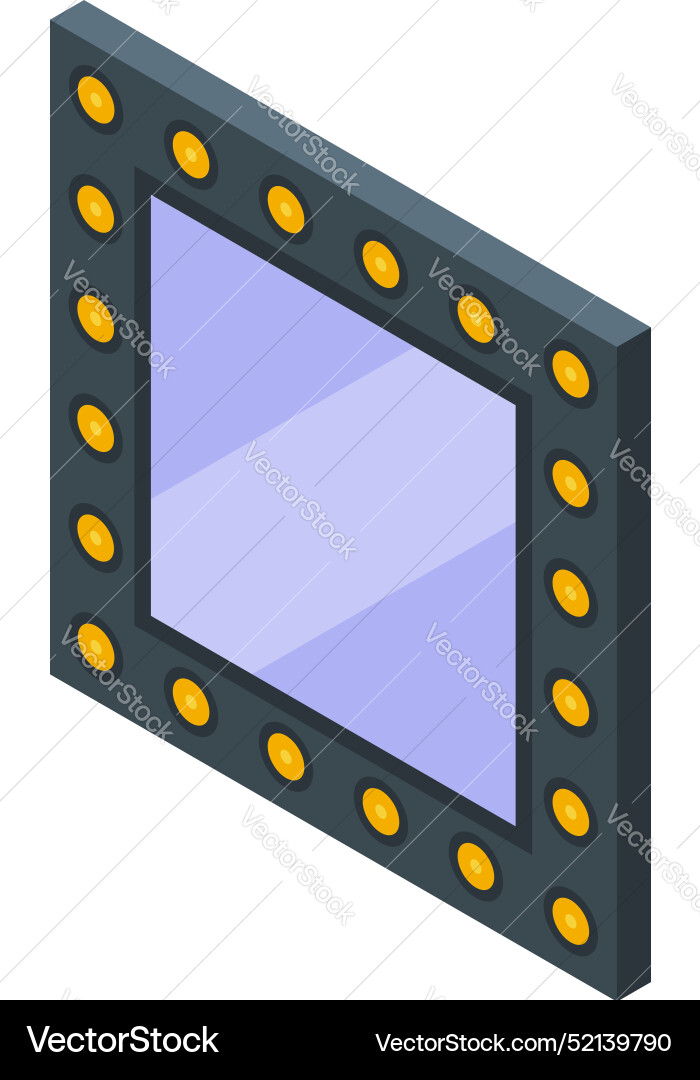 Makeup mirror with light bulbs is reflecting Makeup mirror with light bulbs is reflecting vector image