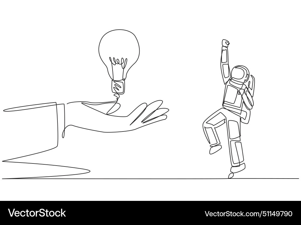 Single continuous line drawing astronaut is Vector Image