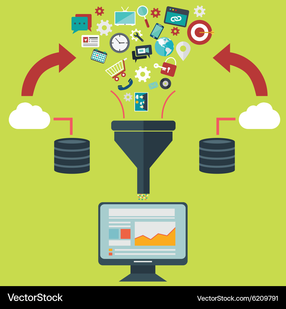 Data Analysis & Filtering Concepts Vector Image