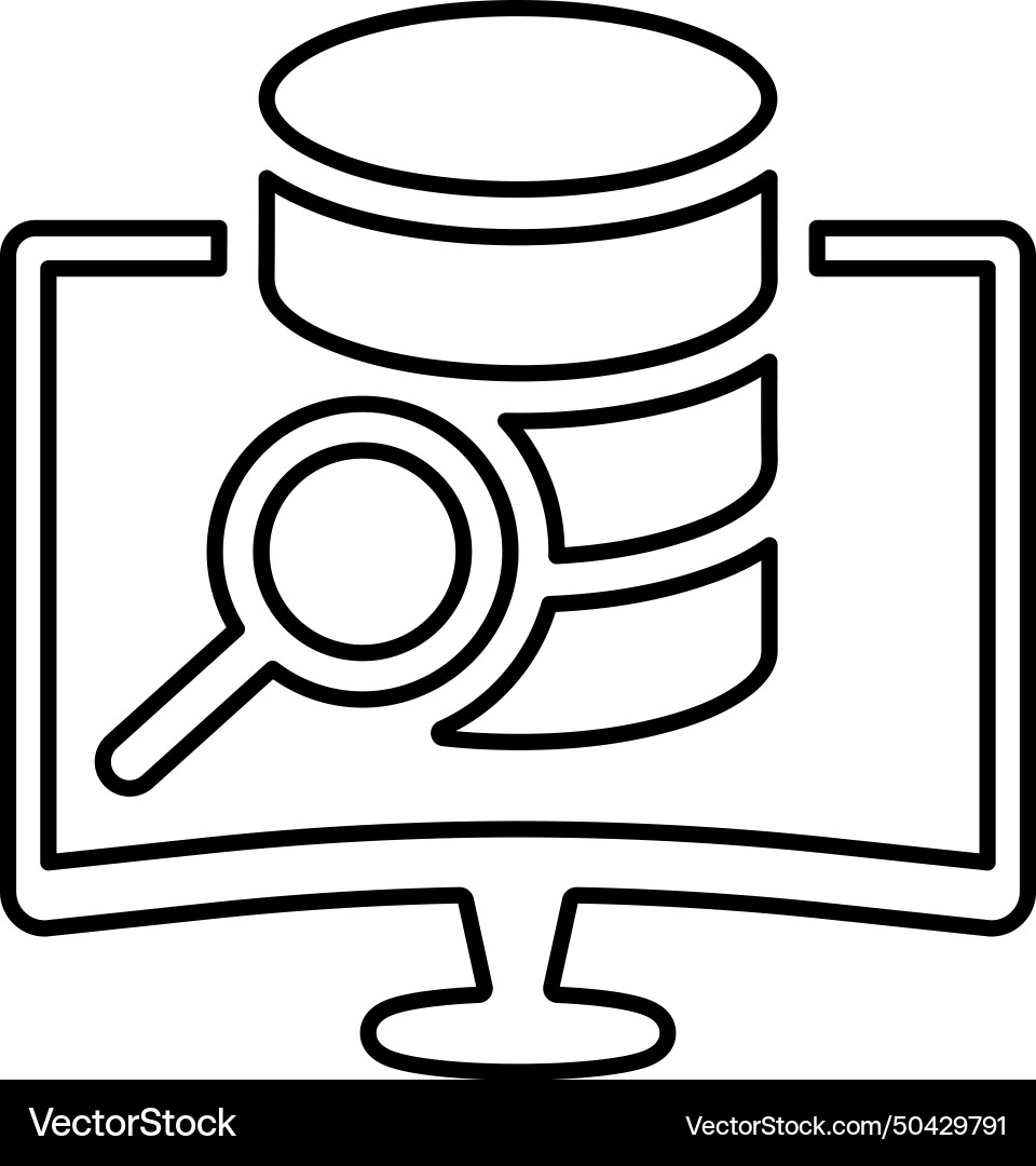 Data analysis summary icon line outline symbol vector image