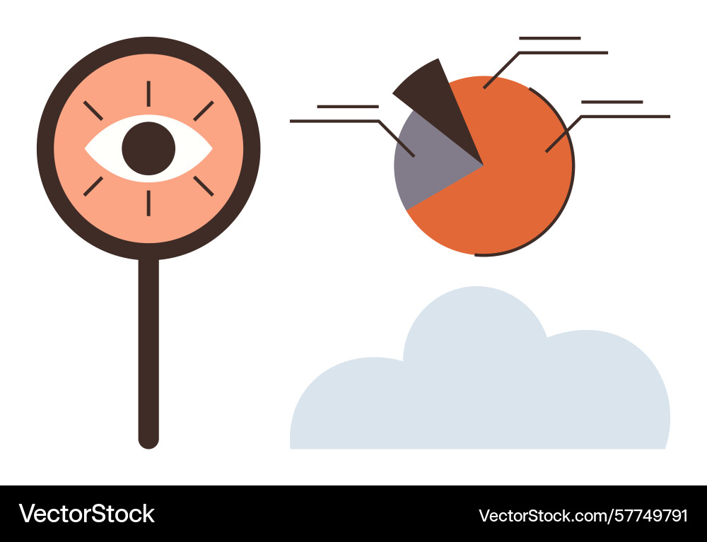 Data visualization concept with pie chart eye vector image