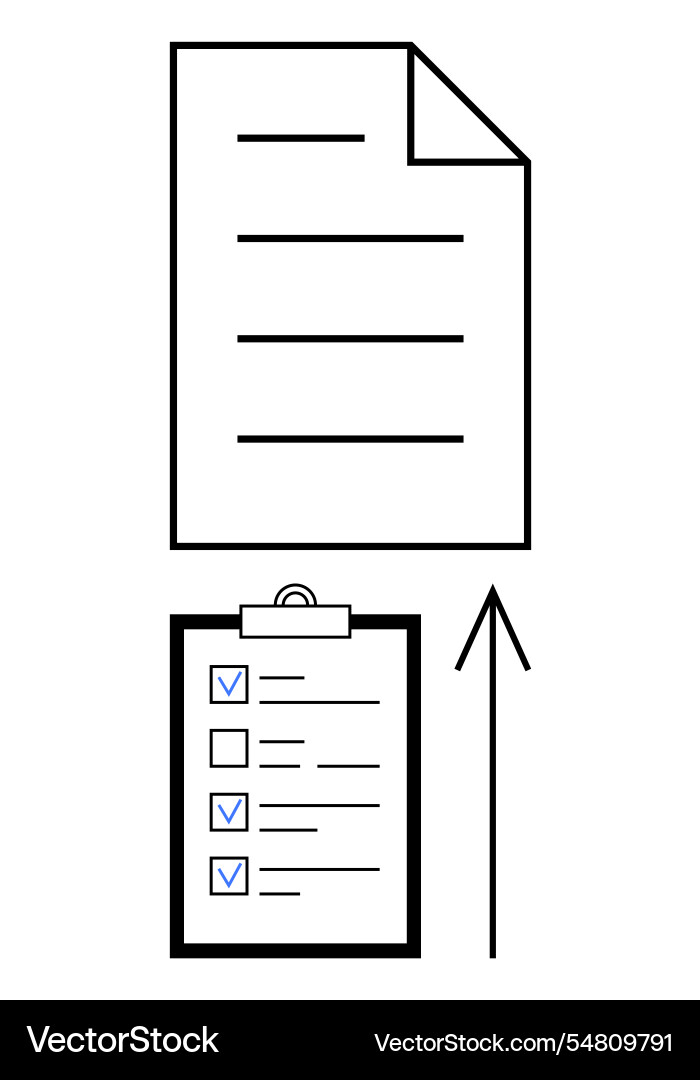 Document completion process highlighted Document completion process highlighted vector image