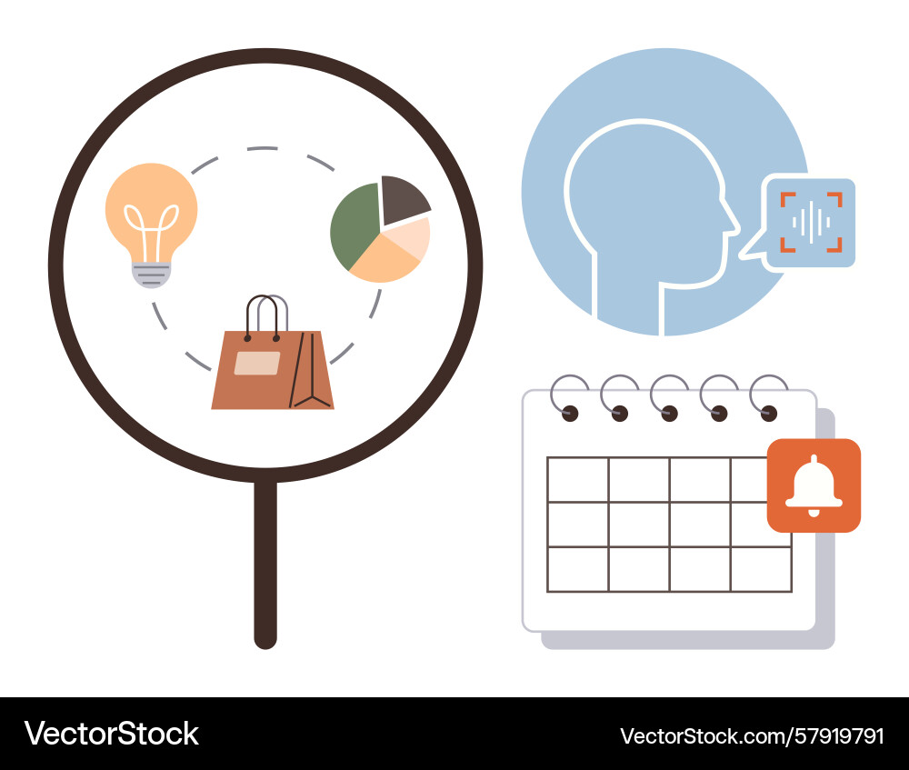 Market analysis with idea generation data Market analysis with idea generation data vector image