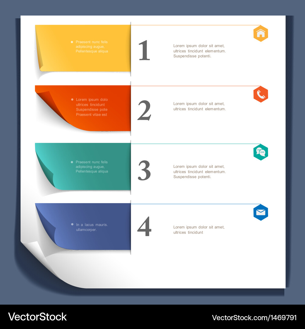 Paper design template for website layout vector image