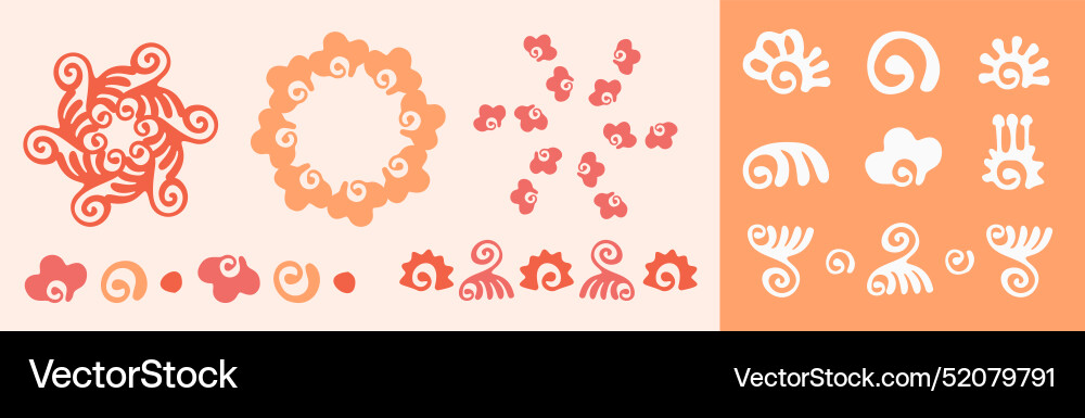 Peach fuzz botanical set texture motif Peach fuzz botanical set texture motif vector image
