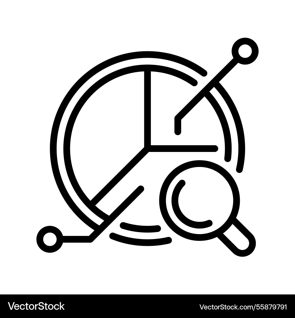 Pie chart analysis line icon linear style sign Pie chart analysis line icon linear style sign vector image