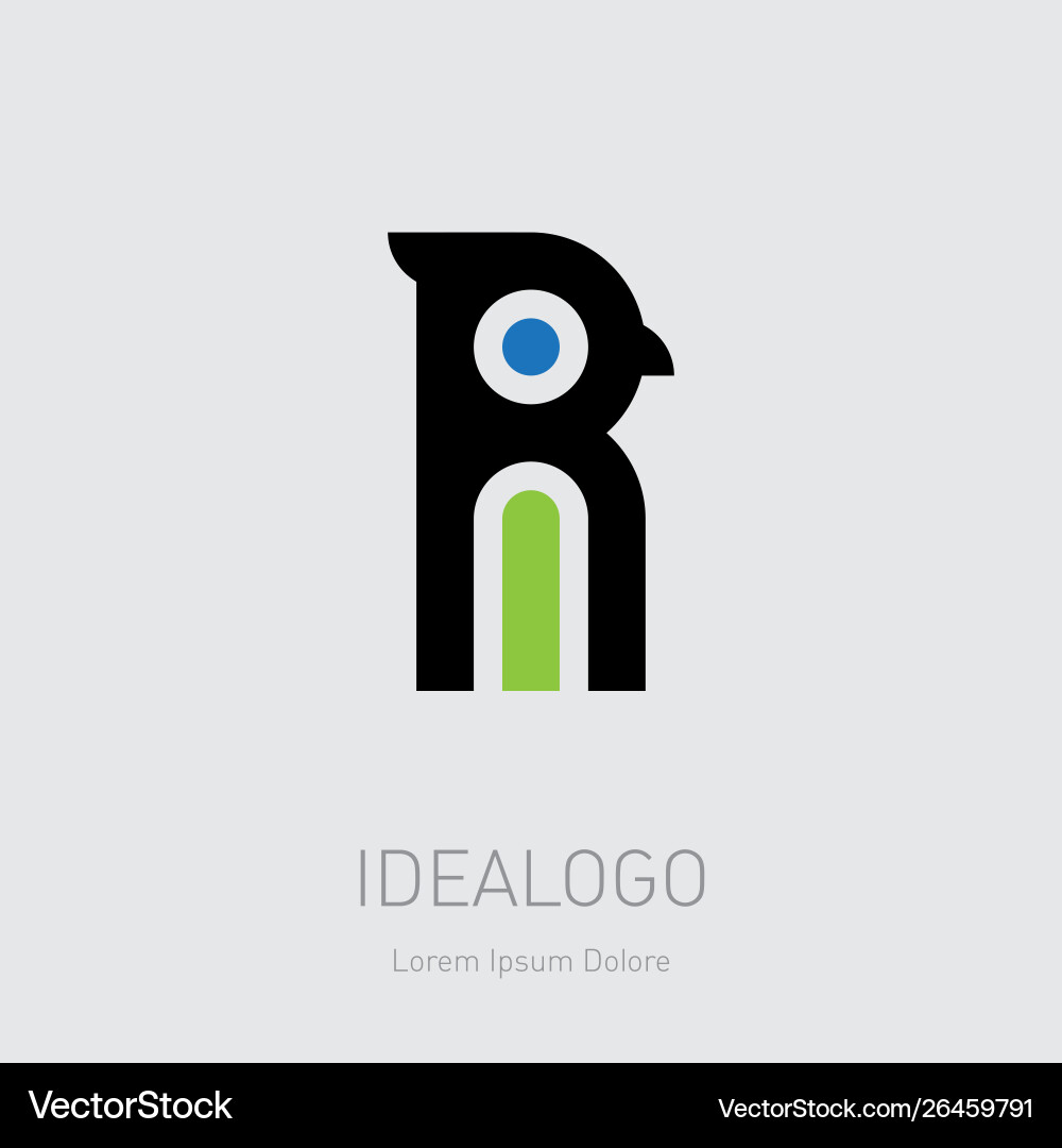 RI Initial Bird Logo - Crest & Monogram vector image