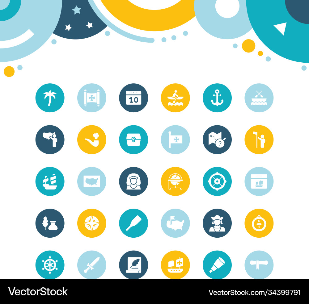 Set simple icons columbus day Set simple icons columbus day vector image