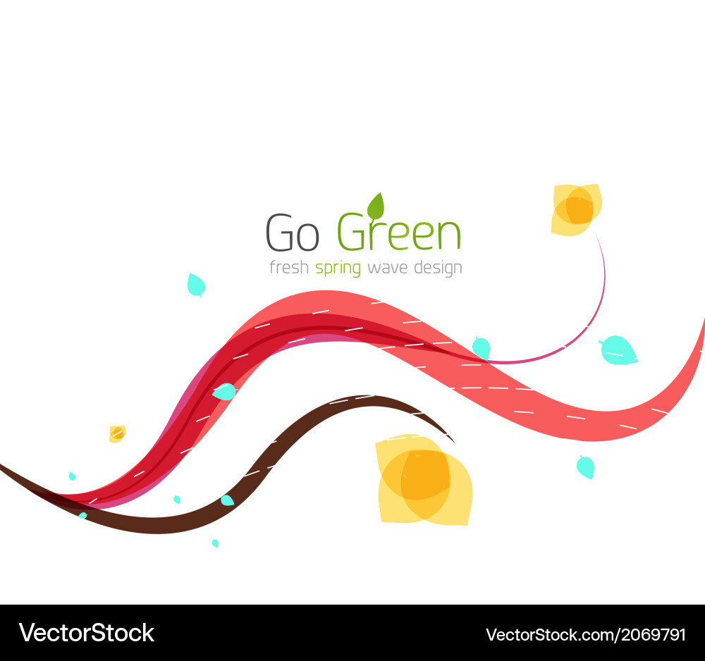 Spring swirls abstract wave background vector image