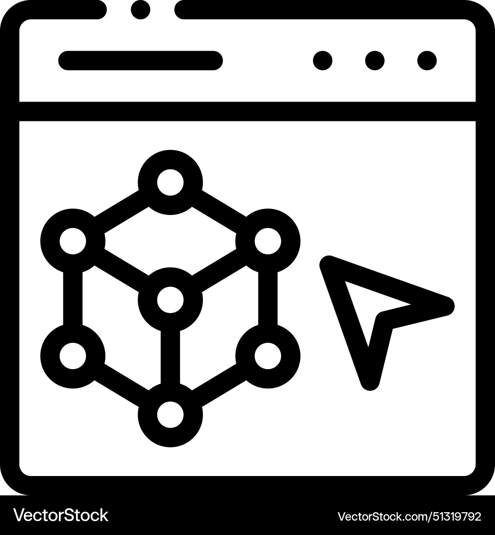 3d modeling icon thin linear style design 3d modeling icon thin linear style design vector image