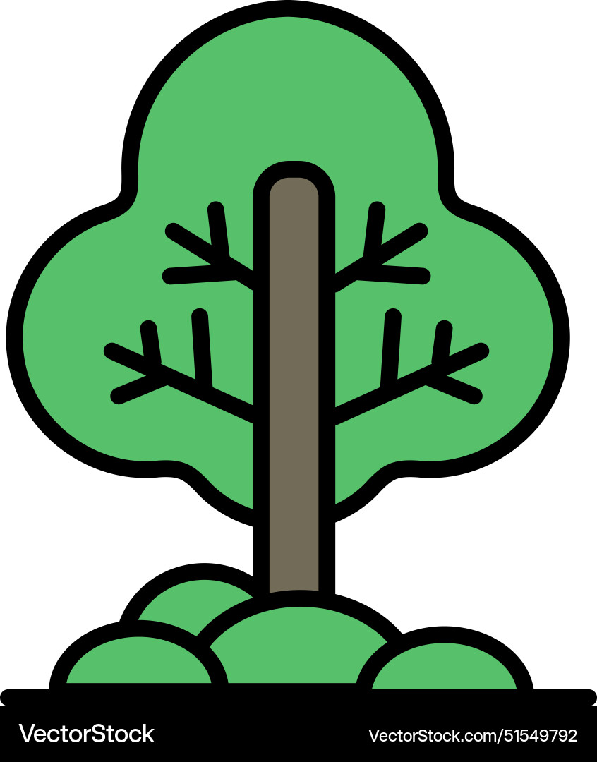 A tree with trunk and branches A tree with trunk and branches vector image