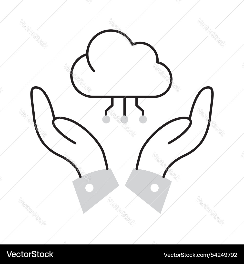 Ai cloud system for automated processing icon vector image