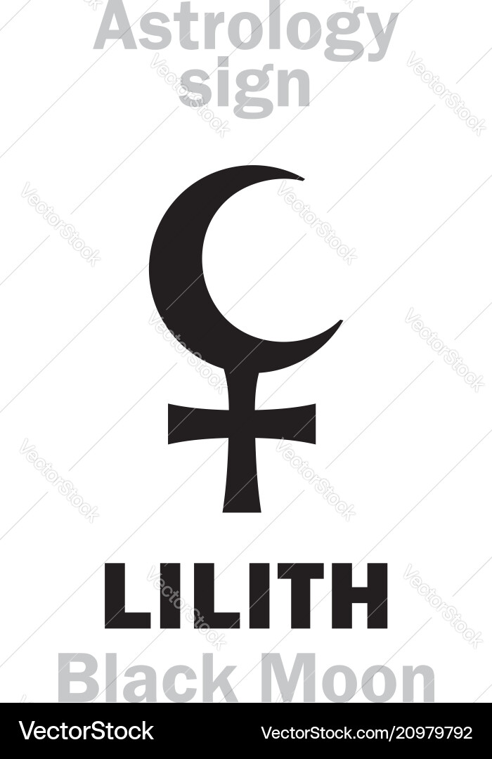 Astrology lilith black moon vector image