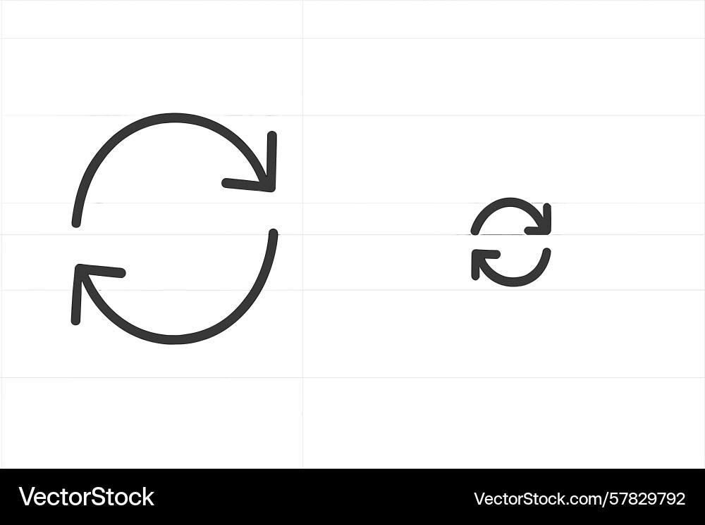 Circular arrows representing a refresh action Circular arrows representing a refresh action vector image
