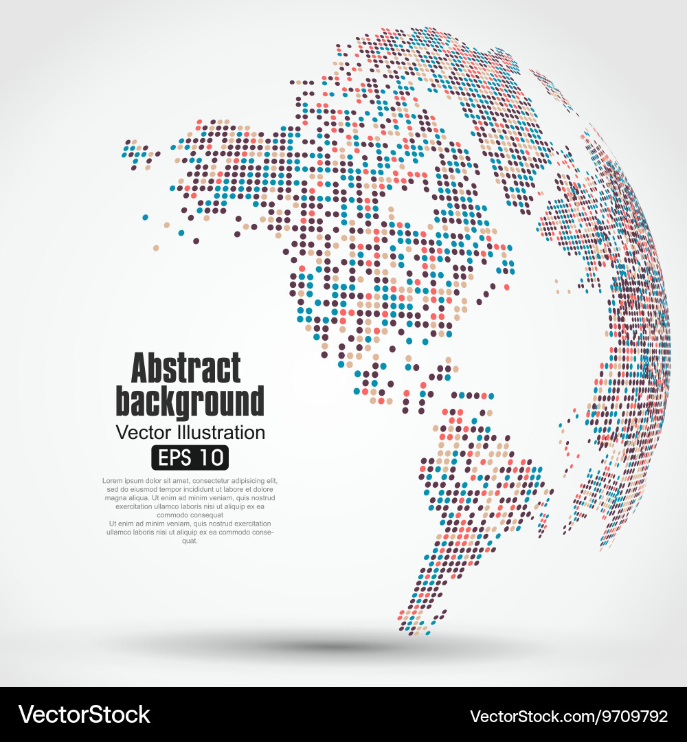 Dots colorful three-dimensional map vector image
