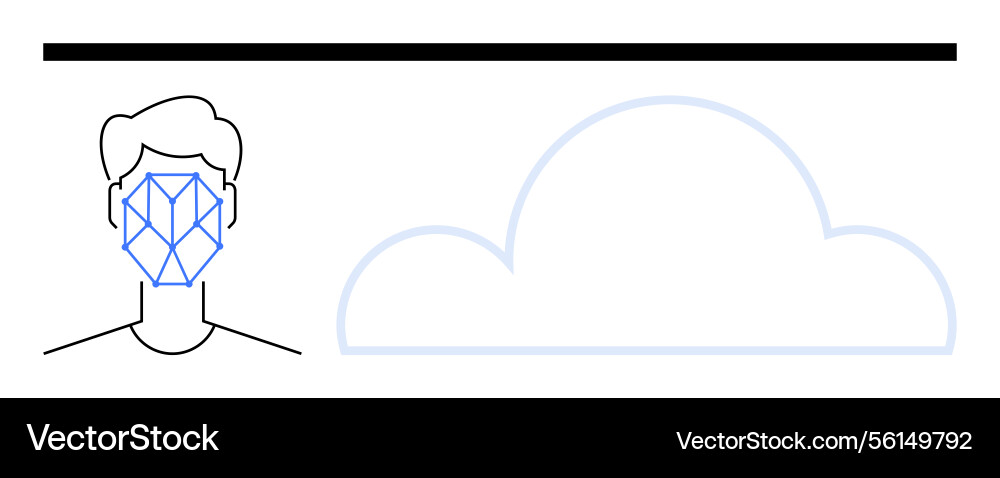 Facial recognition technology with cloud computing Facial recognition technology with cloud computing Vector Image