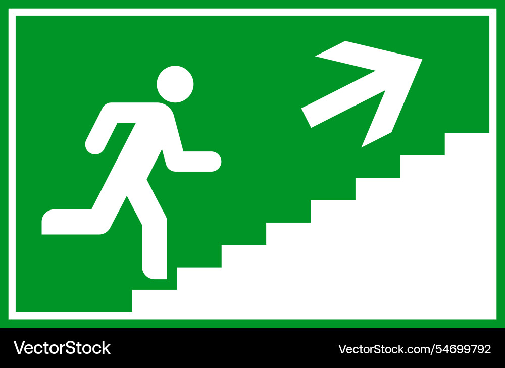 Mann auf Treppen mit Pfeilausfahrt Mann auf Treppen mit Pfeilausfahrt vektorbild