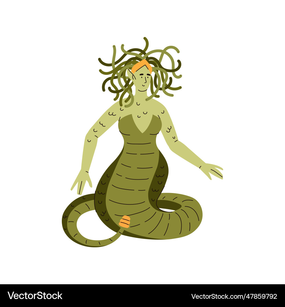 Medusa gorgon mythical creature of greek mythology Medusa gorgon mythical creature of greek mythology vector image