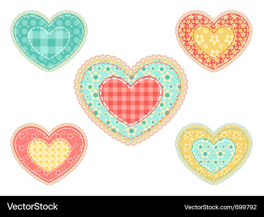 Patchwork Heart Collection Vector Image