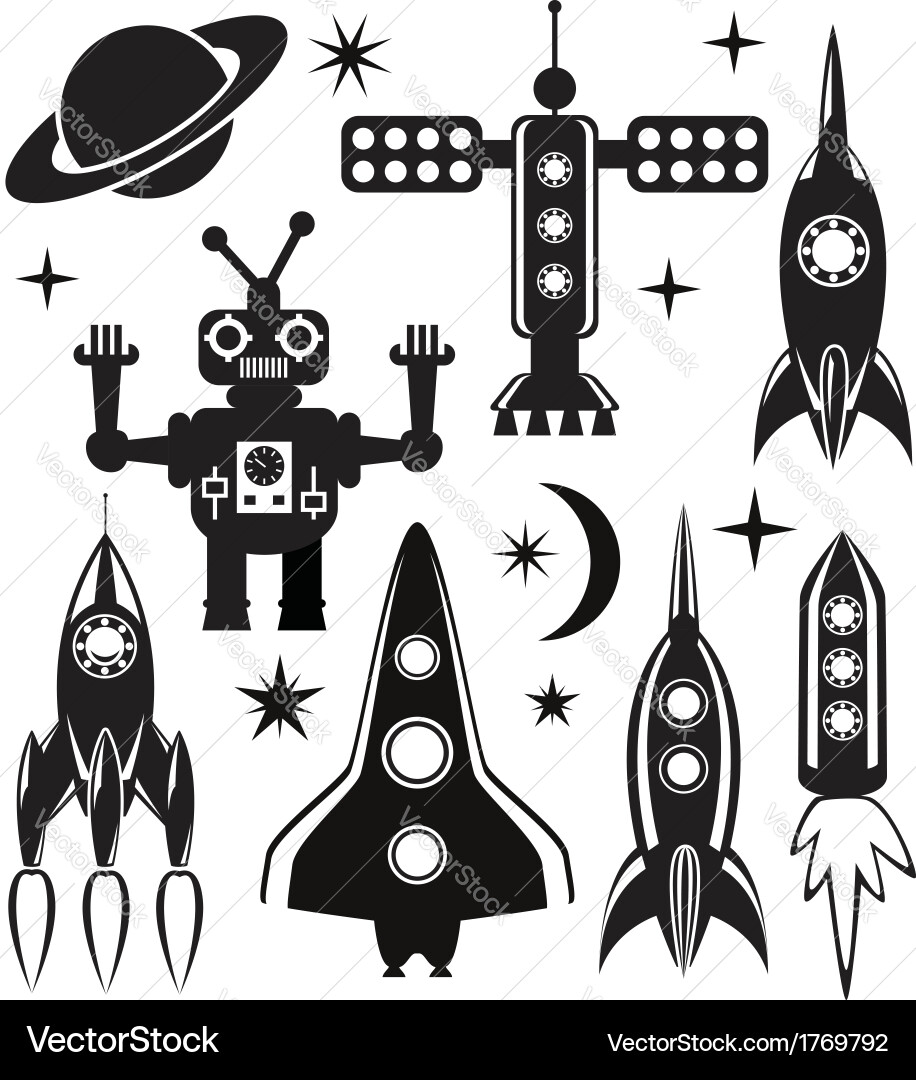 Space symbols Royalty Free Vector Image - VectorStock