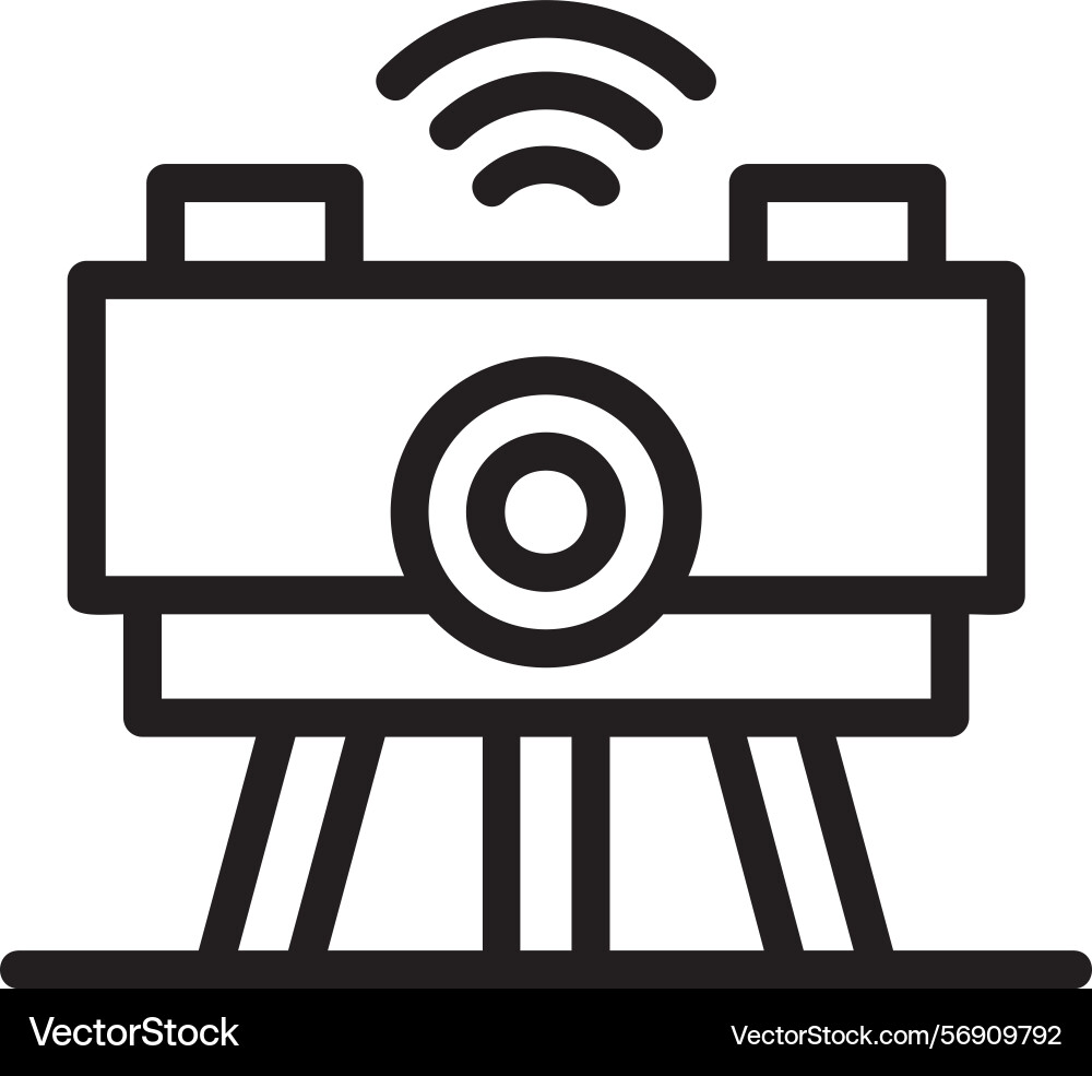 Swarm robotics linear style icon design vector image