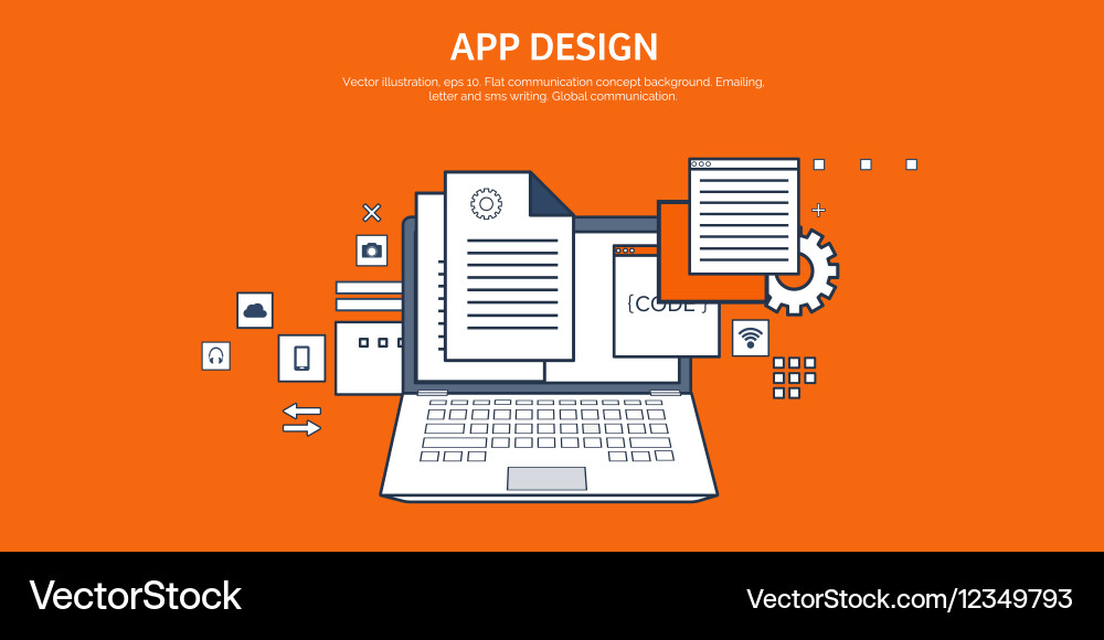 Flat background coding vector image