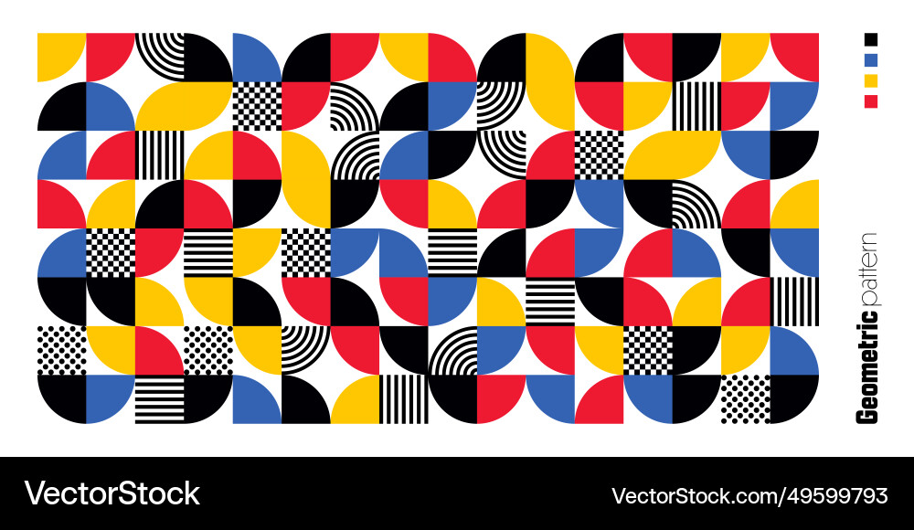 Geometric trendy pattern bauhaus style modern Geometric trendy pattern bauhaus style modern vector image