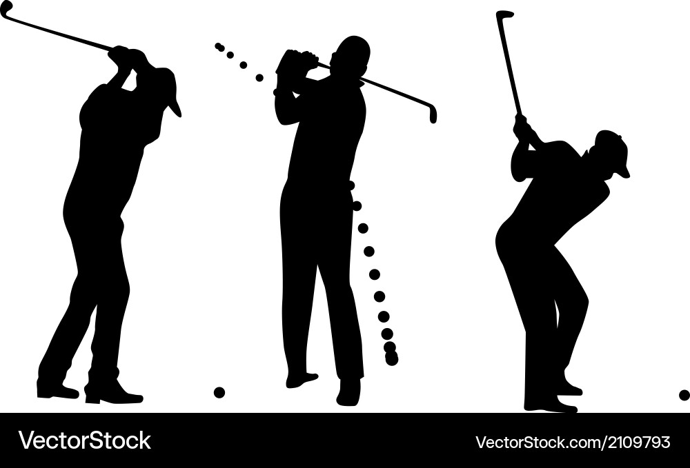 Lone Golfer Silhouette Vector Image