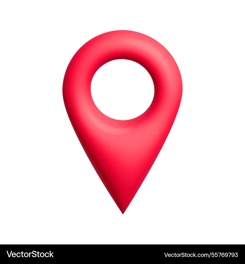 Red map pin icon with open center vector image