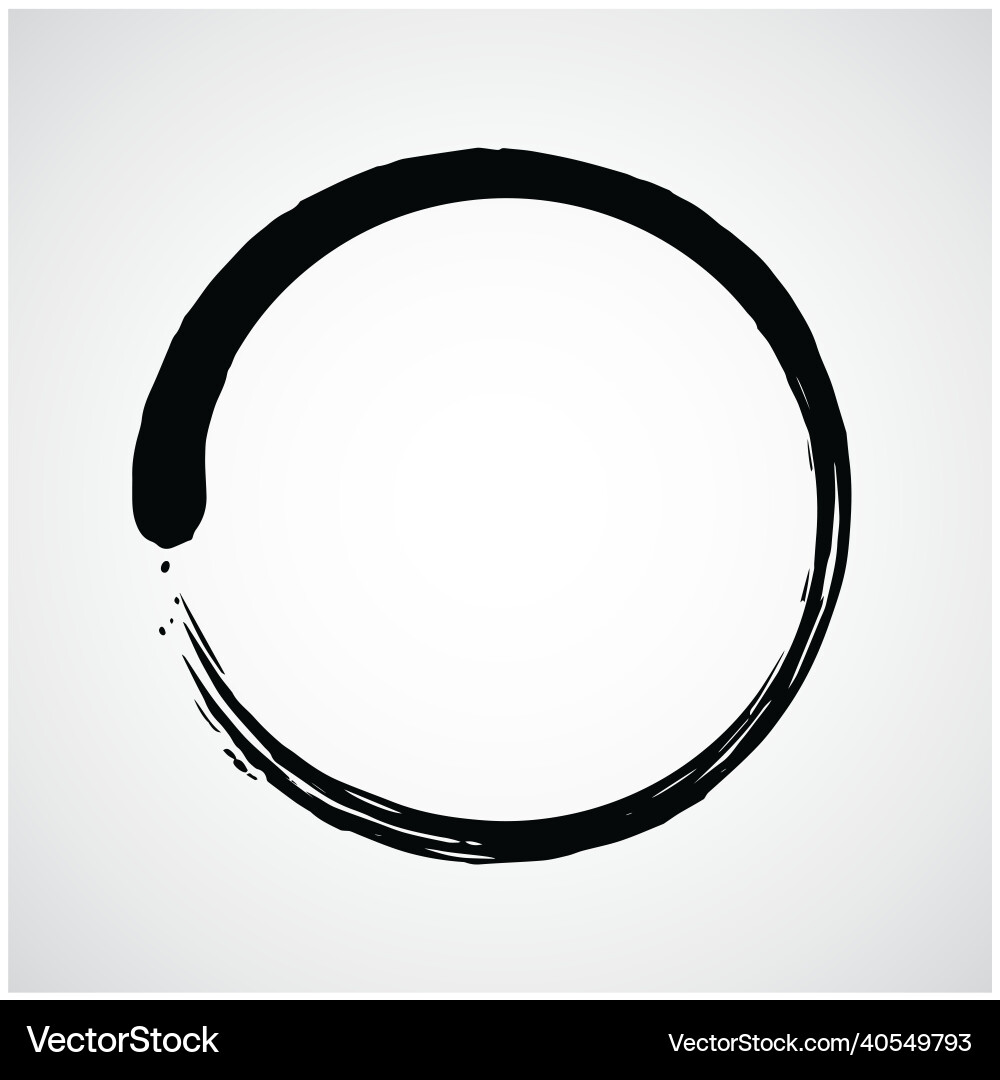 Zen Enso Circle Brushstroke Vector Image