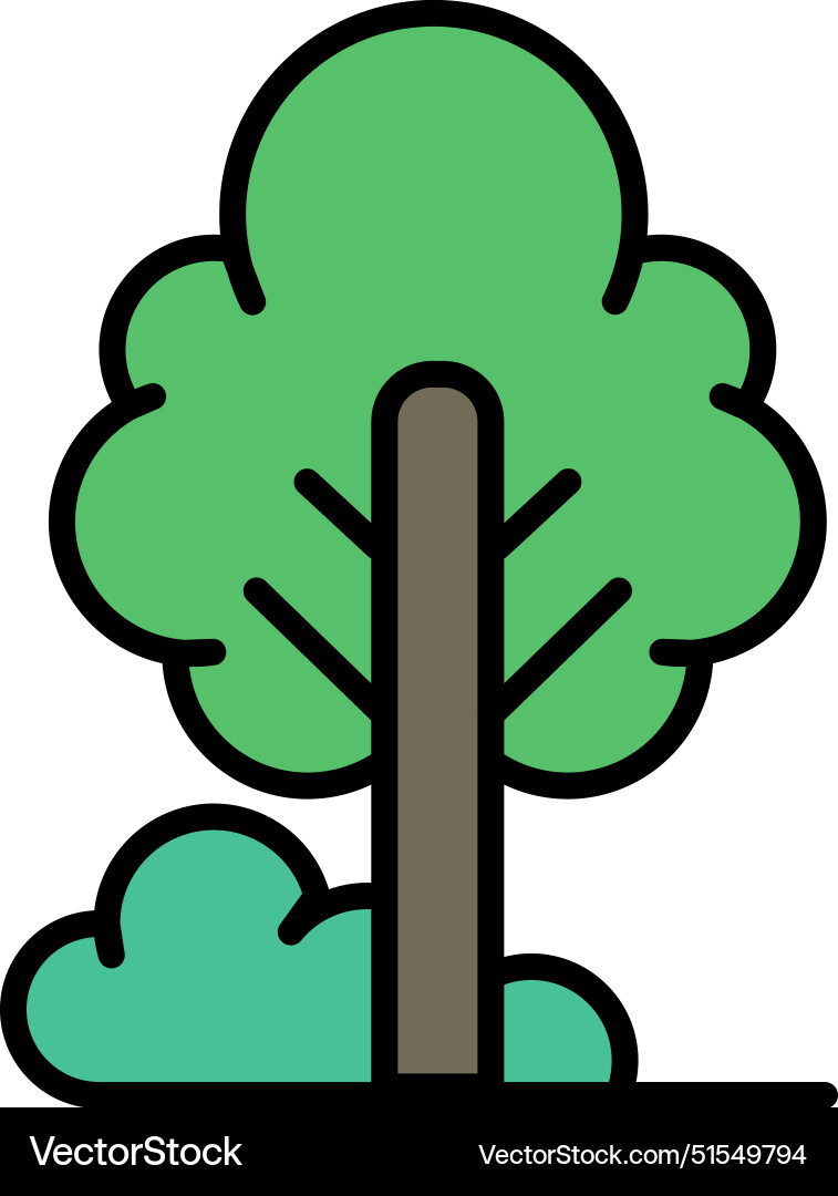 A tree with trunk and branches A tree with trunk and branches Vector Image