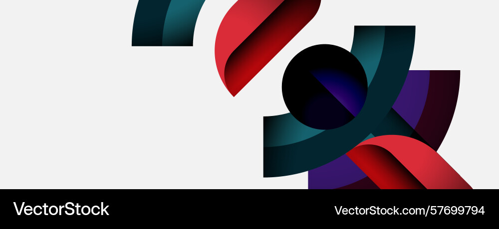 Abstract ribbons intertwine creating dynamic Vector Image