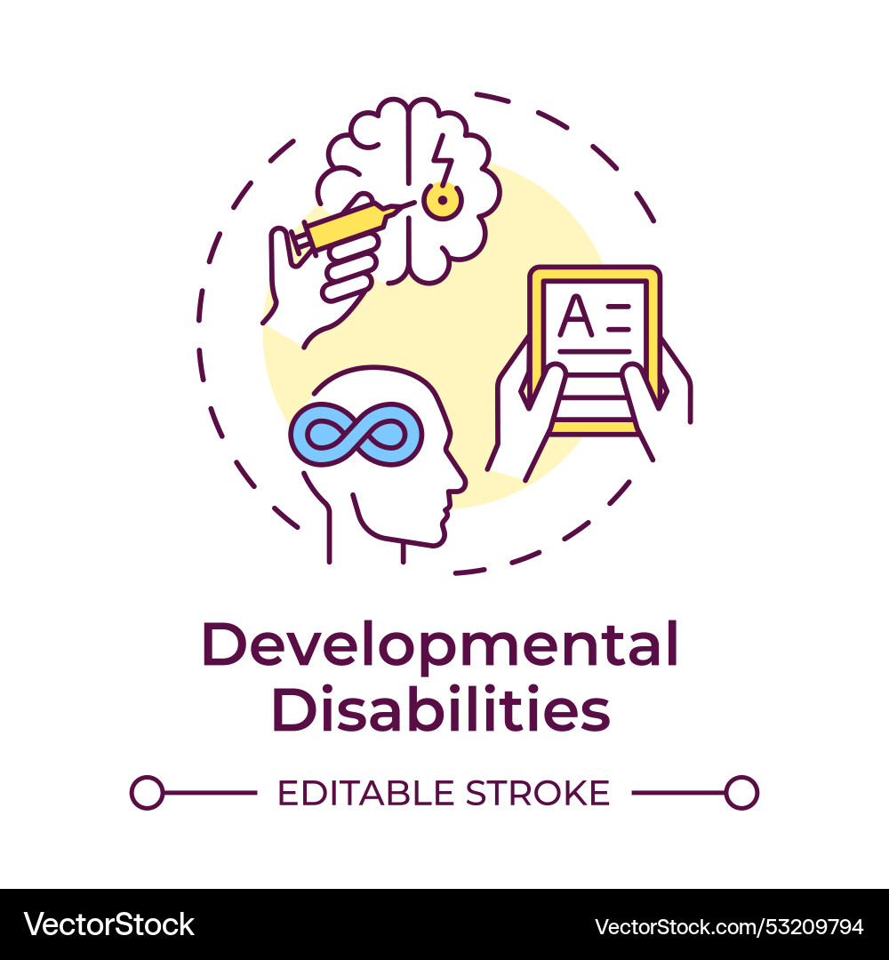 Developmental disabilities multi color concept Vector Image