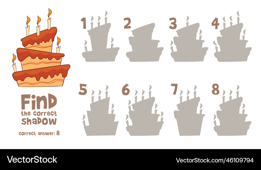 Find the correct shadow 2 same objects Find the correct shadow 2 same objects vector image