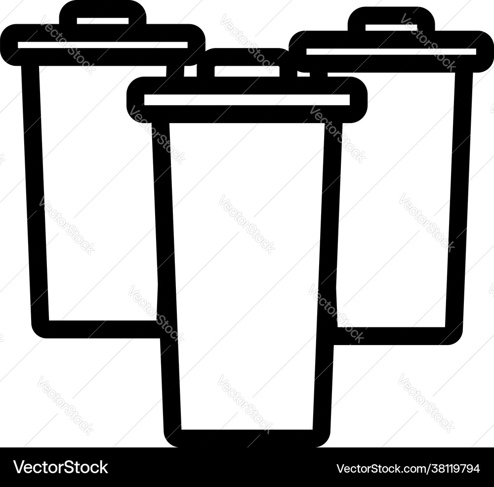 Garbage containers with separated trash icon Garbage containers with separated trash icon vector image