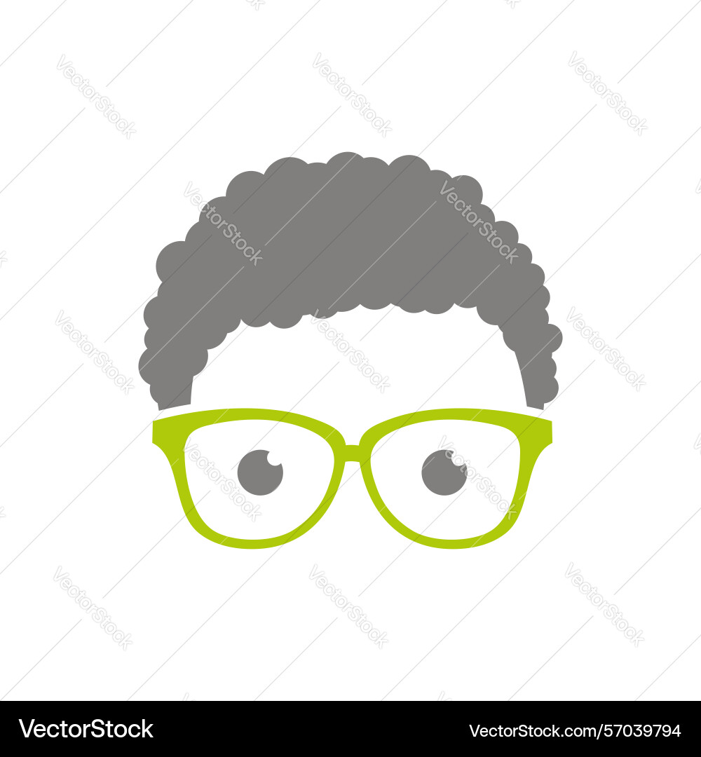 Geek nerd face icon template Vector Image