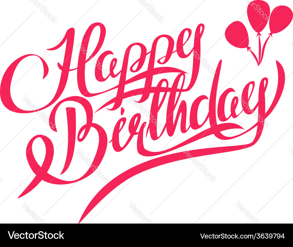 Happy birthday lettering - design element vector image