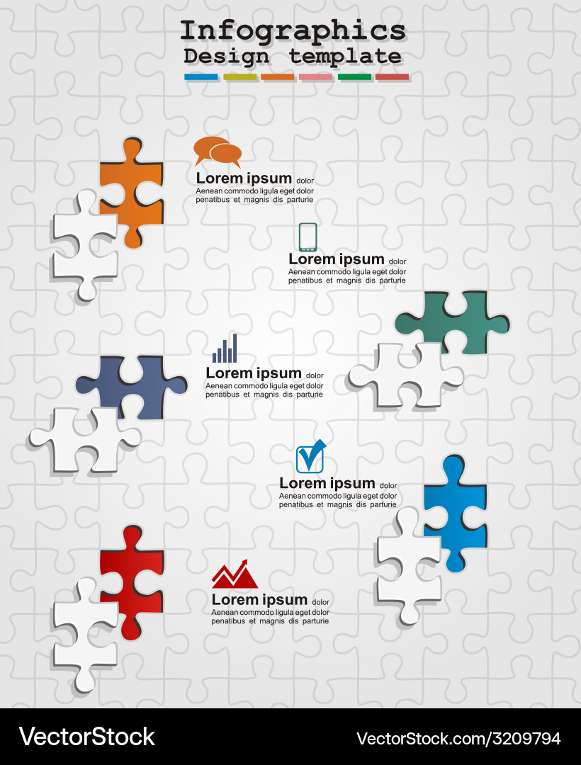 Infographics web design with puzzle vector image