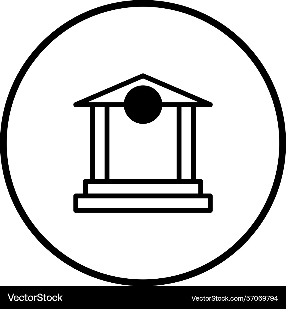 Minimalist of a classical building in circular Minimalist of a classical building in circular vector image